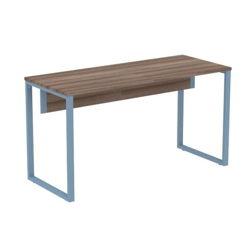 Mesa Escritório P25 Tub Pandin 120 Cm (larg) Tampo Mdp Walnut Pé Aço Tubular Azul Dali