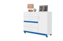 Ver imagem 1 de Cômoda Organizadora Pr 4 Gavetas Cor Branco / Azul