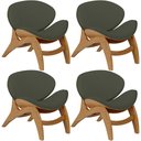 Ver imagem 1 de Kit 4 Poltronas Decorativa Orgânica Sala Living Kadosh L02 Linho Verde Musgo - Lyam Decor