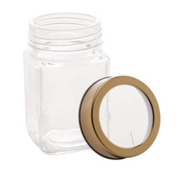 Pote Vidro Transparente com Tampa Dourada 300 Ml Lyor 1259 - 3