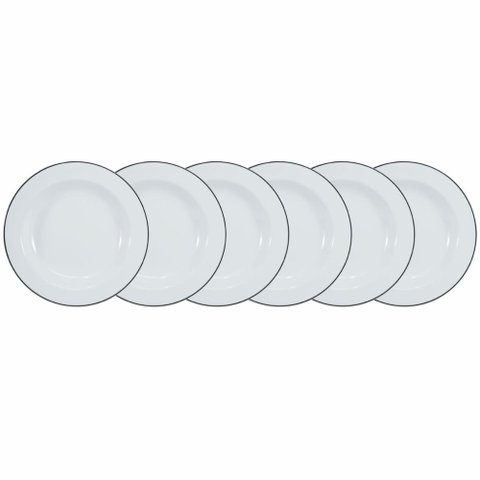 Conjunto de Pratos Fundos 06 Peças Itamaraty Prata Schmidt