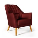 Ver imagem 2 de Poltrona Orion Bordada com Puff Solar Suede Bordô Aradecor