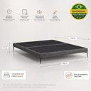 Ver imagem 4 de Cama Base Box Queen Unique 158x198 Sommier Moderno Pés de Ferro Bouclê Cinza - Desk Design