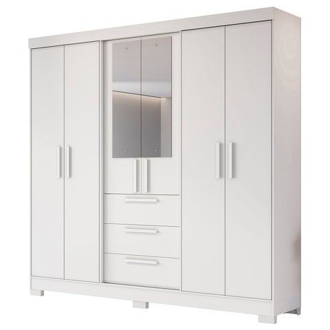 Guarda-roupa Nt 6030 C/espelho Branco - Notavel
