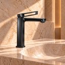 Ver mais imagens de Torneira Doha Preta Baixa Aço Inox 304 Premium Luxo Goldenx