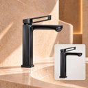 Ver imagem 2 de Torneira Doha Preta Baixa Aço Inox 304 Premium Luxo Goldenx