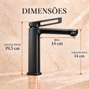 Ver imagem 6 de Torneira Doha Preta Baixa Aço Inox 304 Premium Luxo Goldenx