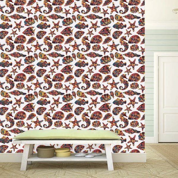 Papel de Parede Adesivo - Animais Marinhos - 050pps - 1