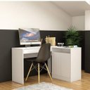 Ver imagem 2 de Mesa para Escritório em L Portugal 2 Gavetas 2 Portas 120cm Politorno