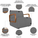 Ver imagem 3 de Poltrona Decorativa Orgânica para Sala Kit 2 Belarus K04 Bouclê Cinza - Mpozenato