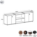 Ver imagem 3 de Armário para Escritório 240cm com 4 Portas Nicho e Tampo Embutido Corporate