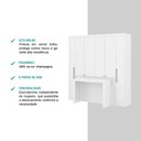 Ver imagem 4 de Guarda Roupa Casal 6 Portas com Escrivaninha Vega Branco Carraro