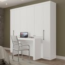 Ver imagem 1 de Guarda Roupa Casal 6 Portas com Escrivaninha Vega Branco Carraro