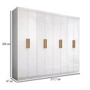 Ver imagem 4 de Guarda-roupa Casal Liberdade 8 Portas 4 Gavetas 100% Mdf Branco - Pnr Móveis