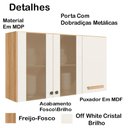 Ver imagem 7 de Armario Aereo e Balcão com Tampo 16982x16988 Freijo Off White Cristal Nicioli