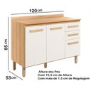 Ver imagem 6 de Armario Aereo e Balcão com Tampo 16982x16988 Freijo Off White Cristal Nicioli