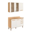 Ver imagem 1 de Armario Aereo e Balcão com Tampo 16982x16988 Freijo Off White Cristal Nicioli