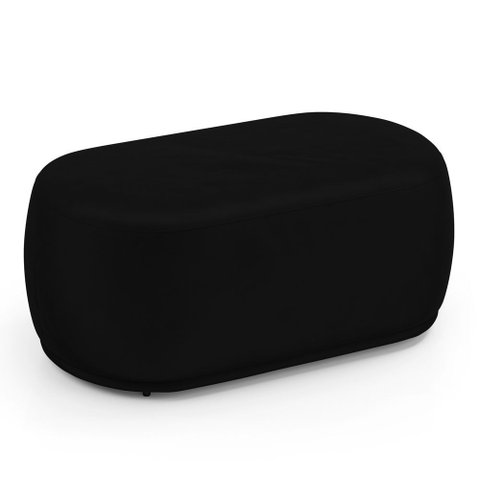 Puff Decorativo Orgânico Living Molly 02 Lugares Couríssimo Preto - Desk Design