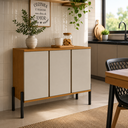 Ver imagem 4 de Buffet Aparador Elegante MDF 3 Portas Organizador Cozinha Moderno