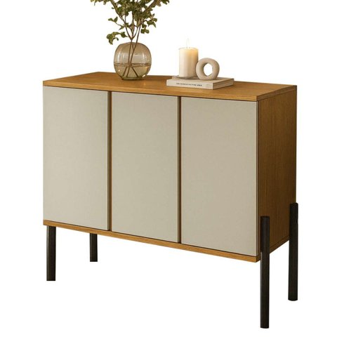 Buffet Aparador Elegante MDF 3 Portas Organizador Cozinha Moderno