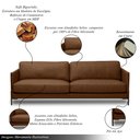Ver imagem 3 de Sofá Decorativo Karine 3 Lugares Sala de Estar 210cm Pés em Aço Couro Marrom Claro Manchado G88 - Gr