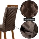 Ver imagem 4 de Mesa de Jantar Liz 180cm Tampo MDF Vidro Canto Copo com 6 Cadeiras Lorena Moderna Mobília