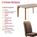 Ver imagem 2 de Mesa de Jantar Liz 180cm Tampo MDF Vidro Canto Copo com 6 Cadeiras Lorena Moderna Mobília