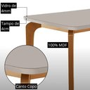 Ver imagem 3 de Mesa de Jantar Liz 180cm Tampo MDF Vidro Canto Copo com 6 Cadeiras Lorena Moderna Mobília