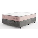 Ver imagem 4 de Cama Box Casal Bau Suede Cinza + Colchão Grand Hotel Rose Molas Ensacadas - Comfort Prime