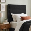 Ver imagem 2 de Cabeceira para Cama Solteiro Estofada ,088 Mts Iza Vilajo: Suede Preto
