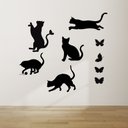 Ver imagem 2 de Adesivo de Parede Gatinho Gatos Silhueta Decoração