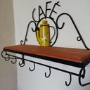 Ver imagem 3 de Prateleira de Café Porta Tempero 60cm Tema Bule Amarelo Sudeste Rústico