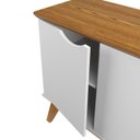 Ver imagem 3 de Buffet / Balcão Pr 3 Portas Estilo Retrô Cor Branco / Cumaru