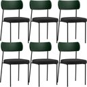 Ver imagem 1 de Kit 06 Cadeiras para Sala de Jantar Melina L02 Facto Verde Musgo Linho Chumbo - Lyam Decor
