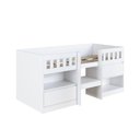 Ver imagem 6 de Cama Alta Infantil Branco com Portas Prateleiras Mdp Ilha Bela Art In Móveis
