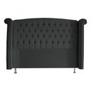 Ver imagem 3 de Kit Cabeceira de Cama Box e Calçadeira Baú Malibu King 195 Cm Suede Grafite Eli Móveis