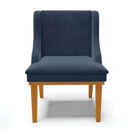 Kit 10 Cadeiras De Jantar Madeira Castanho Azul Marinho - 7