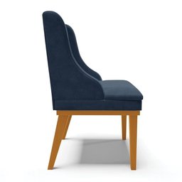 Kit 10 Cadeiras De Jantar Madeira Castanho Azul Marinho - 6