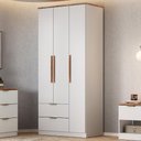Ver imagem 1 de Guarda Roupa Solteiro 3 Portas Milan Carraro Branco