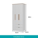 Ver imagem 4 de Guarda Roupa Solteiro 3 Portas Milan Carraro Branco
