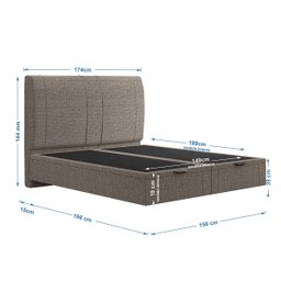 Cama Flutuante Baú Space Queen Linho - Skybox - 6