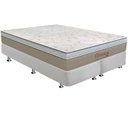 Ver imagem 1 de Cama Box Queen: Colchão Molas Bonnel Orthoflex Florença + Base CRC Courano Branco(158x198)