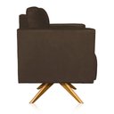 Ver imagem 2 de Poltrona Giratória Livia Suede Base de Madeira Ma30 Cor Marrom