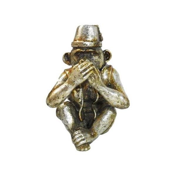 Escultura Decorativa Macaco Prata - 1