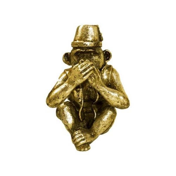 Escultura Decorativa Macaco Dourado - 1