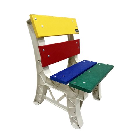 Cadeira de Madeira Plástica Maciça Colorida com 4 Tábuas 100% Reciclada 49cm / Lc-04 Lanci Amarelo