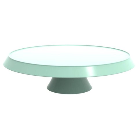 Base Porta Bolos Tortas Doces 30cm com Pé Bubble Crippa Suporte Verde Menta