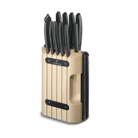 Conjunto 12pçs 9 facas chaira descascador e Cepo Swiss Classic Victorinox 6.7153.11