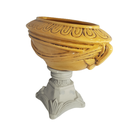 Ver imagem 7 de Vaso Cachepot Cerâmica Craquelada Estilo Imperial Ouro Velho Base Cinza