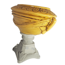 Ver imagem 5 de Vaso Cachepot Cerâmica Craquelada Estilo Imperial Ouro Velho Base Cinza